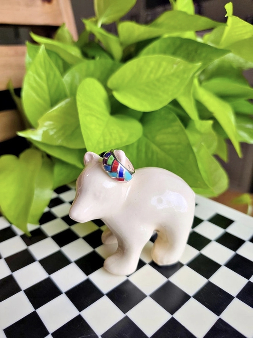 Sterling Silver Southwest Multicolor Ring